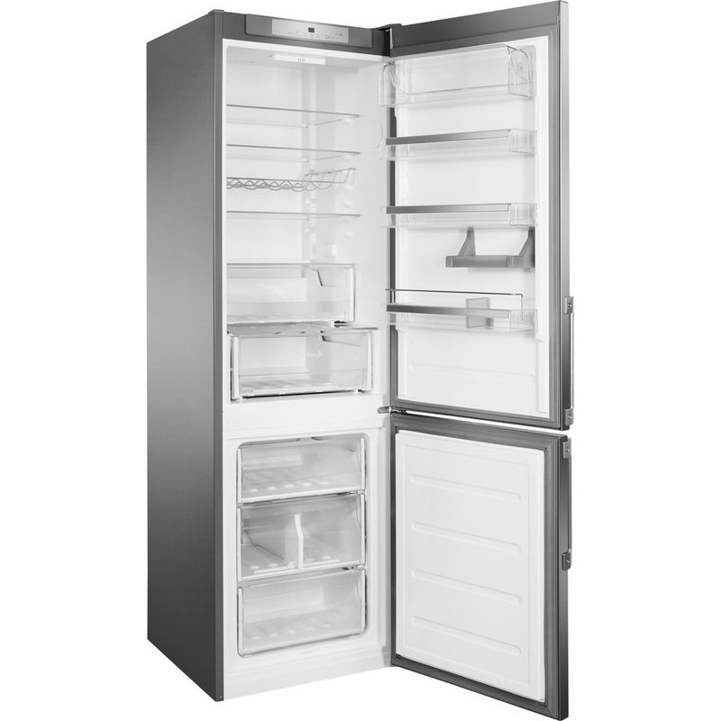 Bauknecht-Kuhl----Gefrierkombination-Standgerat-KGLF-20-A3--IN-Optic-Inox-2-doors-Perspective-open