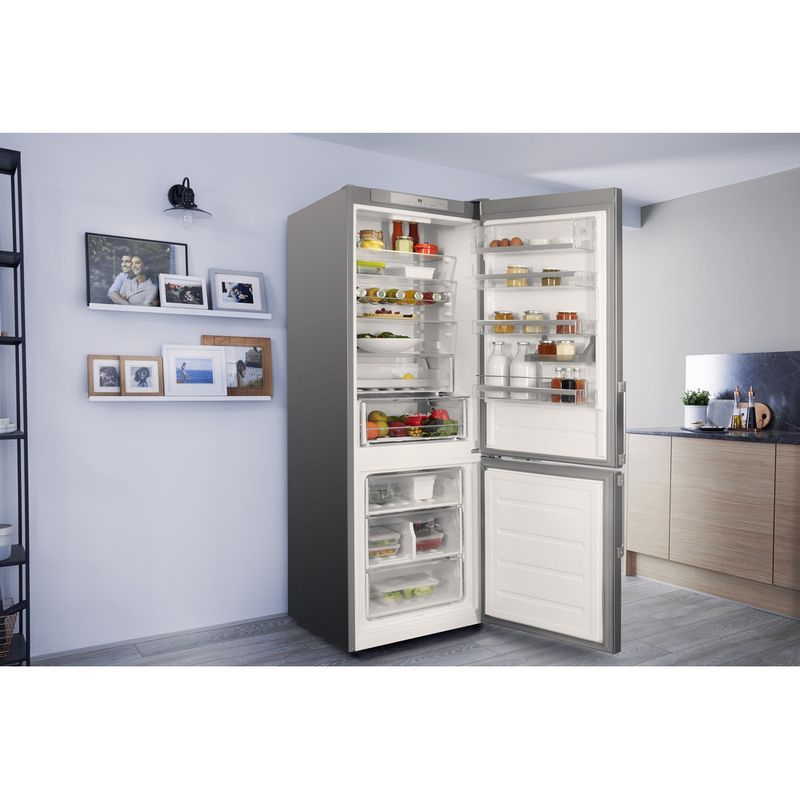 Bauknecht-Kuhl----Gefrierkombination-Standgerat-KGLF-20-A3--IN-Optic-Inox-2-doors-Lifestyle-perspective-open