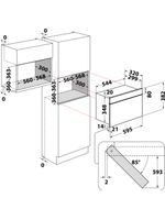 Bauknecht Mikrowelle Einbaugerät EMNK3 2138 IN Edelstahl Elektronisch 22 Mikrowelle 750 Technical drawing
