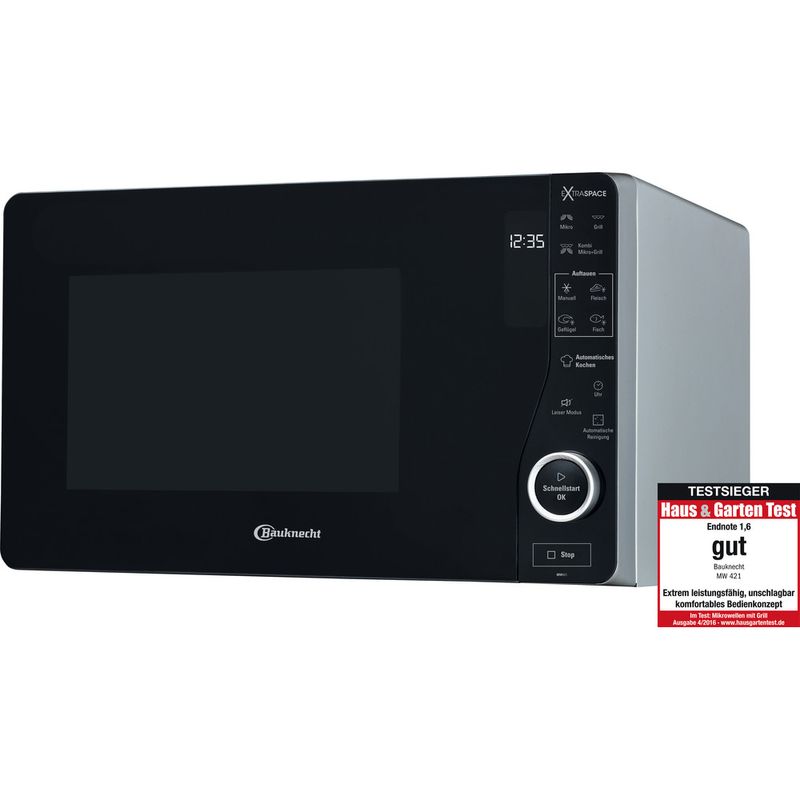 Bauknecht-Mikrowelle-Standgerat-MW-421-SL-Silber-Elektronisch-25-Mikrowelle-Grill-800-Award