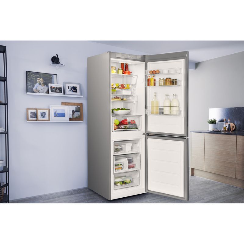 Bauknecht-Kuhl----Gefrierkombination-Standgerat-KGE-336-A----IN-Optic-Inox-2-doors-Lifestyle-perspective-open