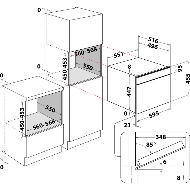 Bauknecht-Einbauherd-Backofen-Einbaugerat-ECSK9-9845-PT-A-Technical-drawing