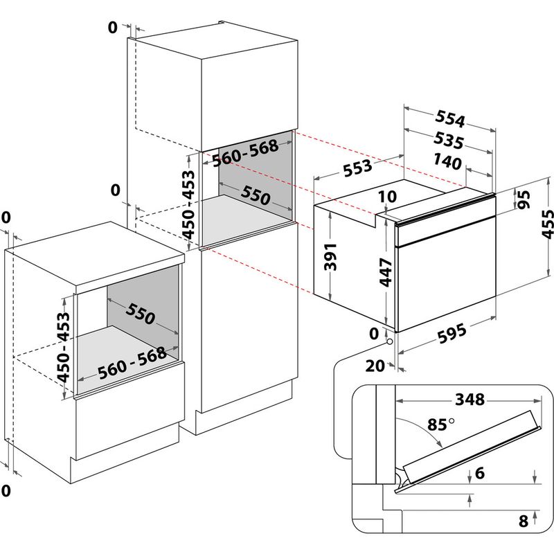 Bauknecht-Mikrowelle-Einbaugerat-EMPK9-9645-PT-Edelstahl-Elektronisch-40-Kombinationsbetrieb-mit-Mikrowelle-900-Technical-drawing