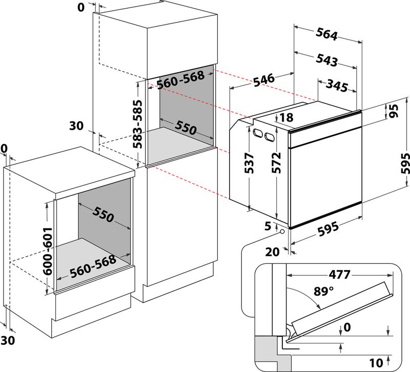 Bauknecht-Einbauherd-Backofen-Einbaugerat-BIK7-CSH8TS-PT-Elektrisch-A--Technical-drawing