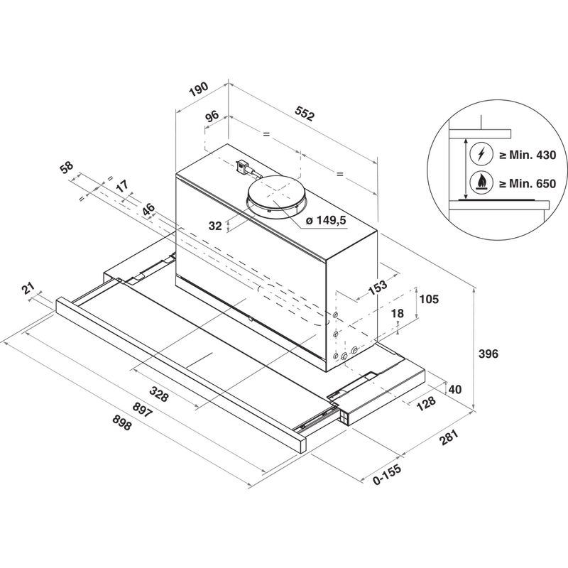 Bauknecht-Dunstabzugshauben-Einbaugerat-DBAH-92-LT-X-Edelstahloptik-Einbaugerat-Elektronisch-Technical-drawing