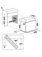 Bauknecht Mikrowelle Einbaugerät MHCK5 2438 PT Edelstahl Elektronisch 22 Mikrowelle+Grill 750 Technical drawing
