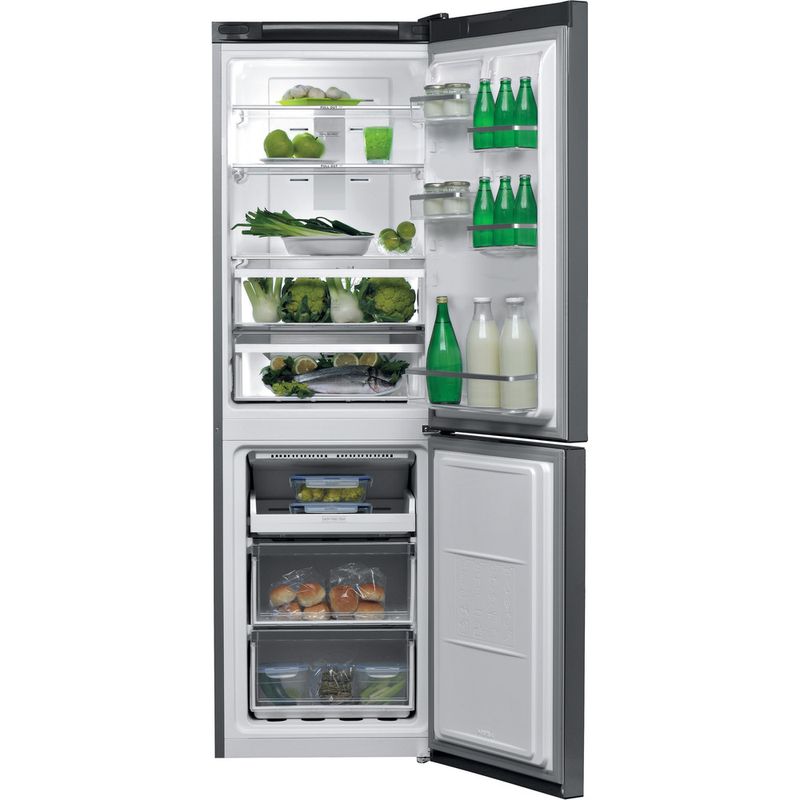 Bauknecht-Kuhl----Gefrierkombination-Standgerat-KGNF-183-IN-Optic-Inox-2-doors-Frontal-open