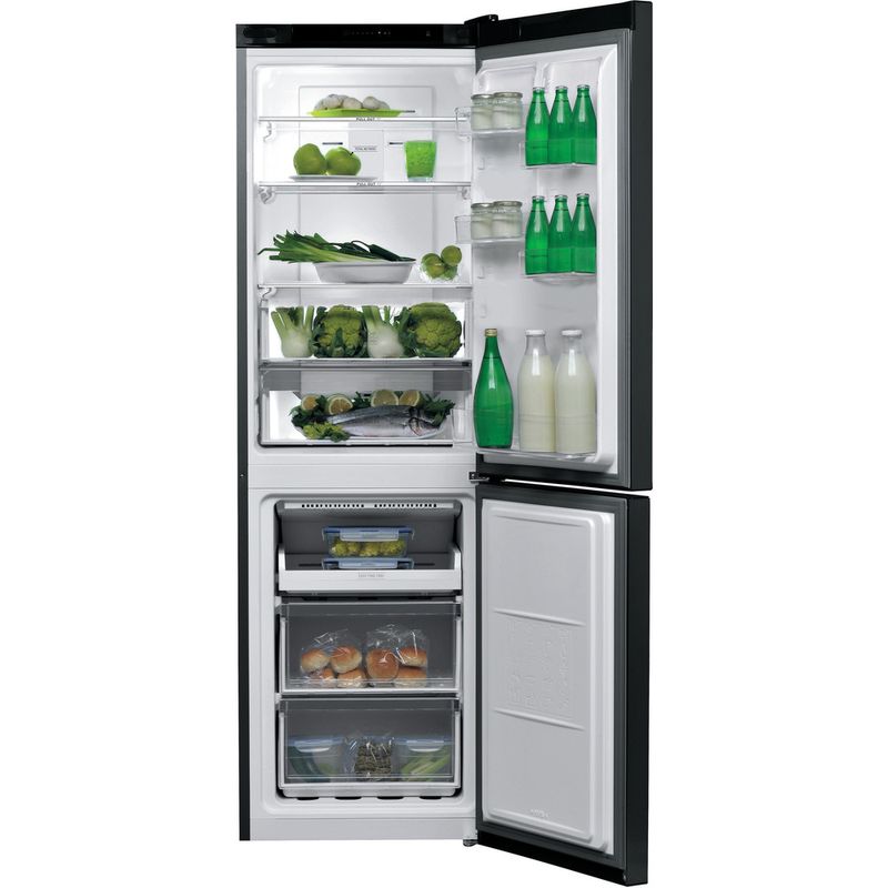 Bauknecht-Kuhl----Gefrierkombination-Standgerat-KGNF-182-SW-Schwarz-2-doors-Frontal-open