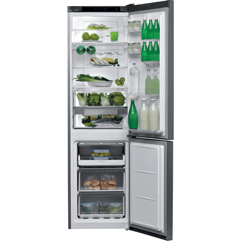 Bauknecht-Kuhl----Gefrierkombination-Standgerat-KGN-2020-IN-Optic-Inox-2-doors-Frontal-open