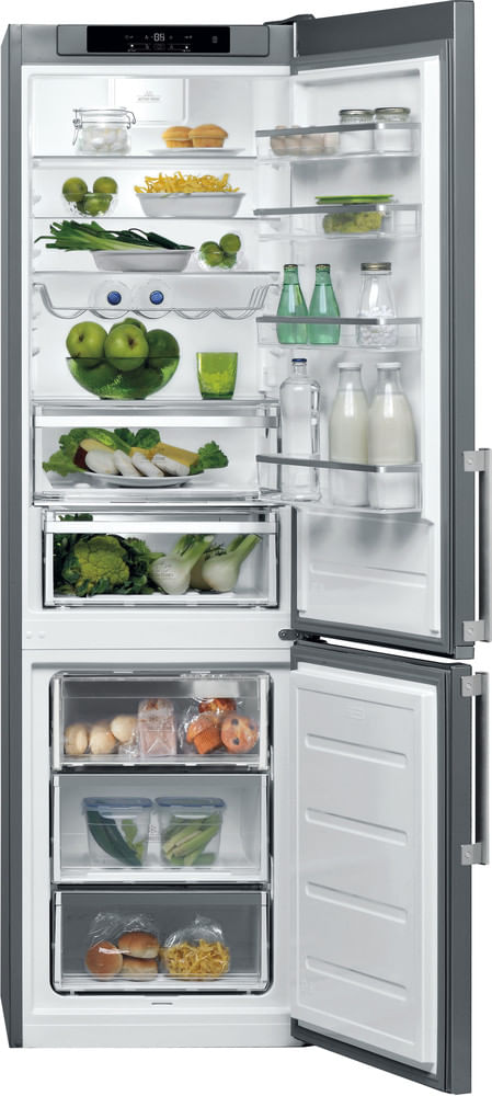 Bauknecht-Kuhl----Gefrierkombination-Standgerat-KGSF-203G-IN-Optic-Inox-2-doors-Frontal-open