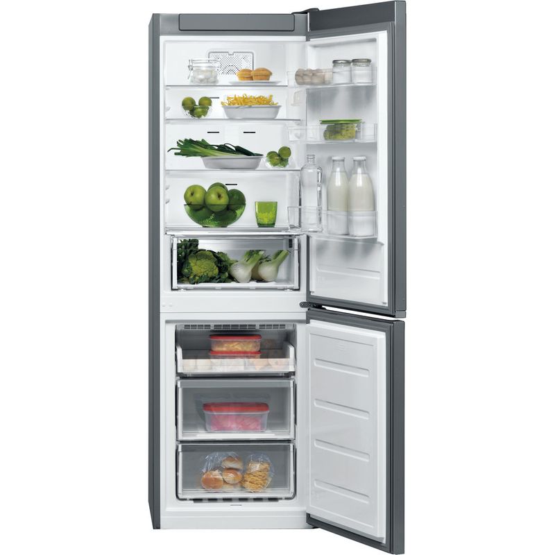 Bauknecht-Kuhl----Gefrierkombination-Standgerat-KGN-189-IO-2-Optic-Inox-2-doors-Frontal-open