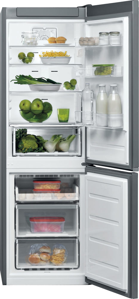 Bauknecht-Kuhl----Gefrierkombination-Standgerat-KGN-1892-IO-2-Optic-Inox-2-doors-Frontal-open