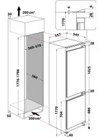 Bauknecht-Kuhl----Gefrierkombination-Einbaugerat-KGIL-180F2-P-Weiss-2-doors-Technical-drawing