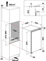 Bauknecht-Kuhlen-Einbaugerat-KSI-9VF2-Weiss-Technical-drawing