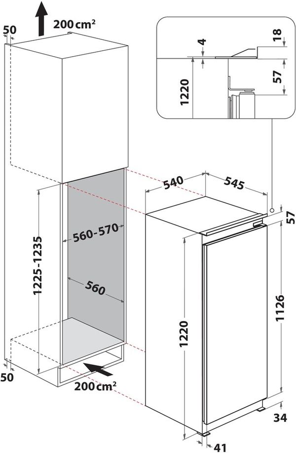 Bauknecht-Kuhlen-Einbaugerat-KSI-12VS2-Stahl-Technical-drawing