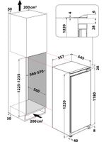 Bauknecht Kühlen Einbaugerät KSI 12GF2 Weiss Technical drawing