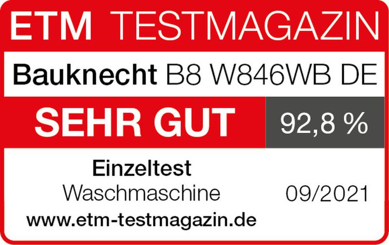 Bauknecht Waschmaschine Standgerät B8 W846WB DE Weiss Frontlader A Award