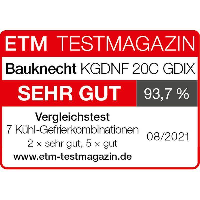 Bauknecht-Kuhl----Gefrierkombination-Standgerat-KGDNF-20C-GDIX-Edelstahloptik-2-doors-Award