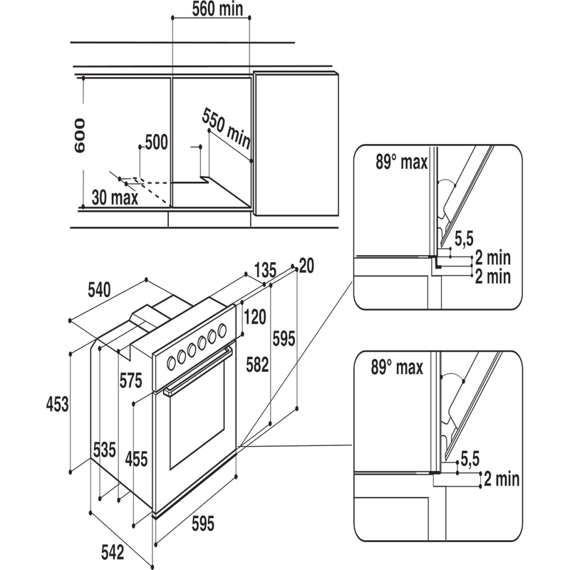 Bauknecht-Einbauherd-Backofen-Einbaugerat-EMC-7253-IN-Elektrisch-A-Technical-drawing