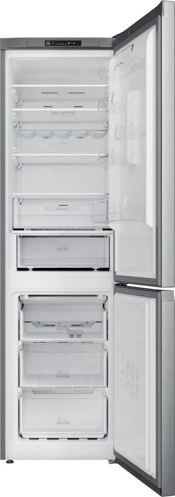 Bauknecht-Kuhl----Gefrierkombination-Standgerat-KGN-20E2IN-Saturn-Steel-2-doors-Frontal-open