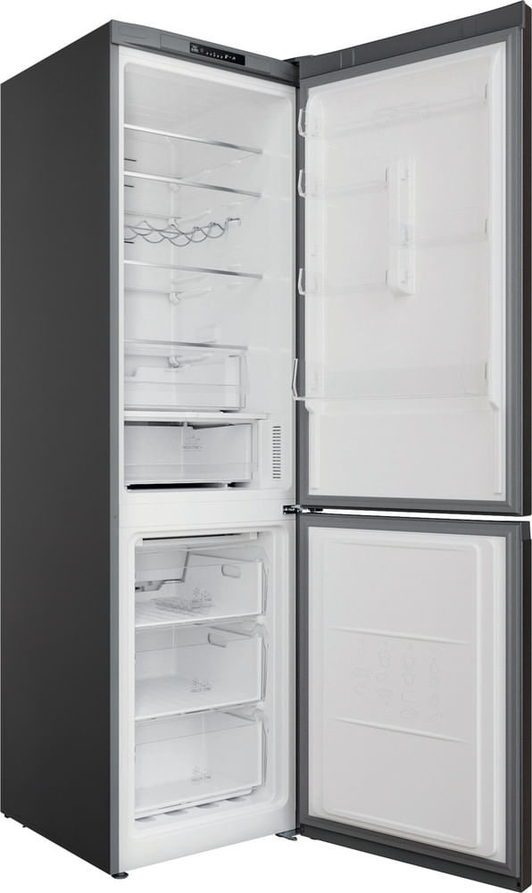 Bauknecht-Kuhl----Gefrierkombination-Standgerat-KGN-20E2IN-Saturn-Steel-2-doors-Perspective-open