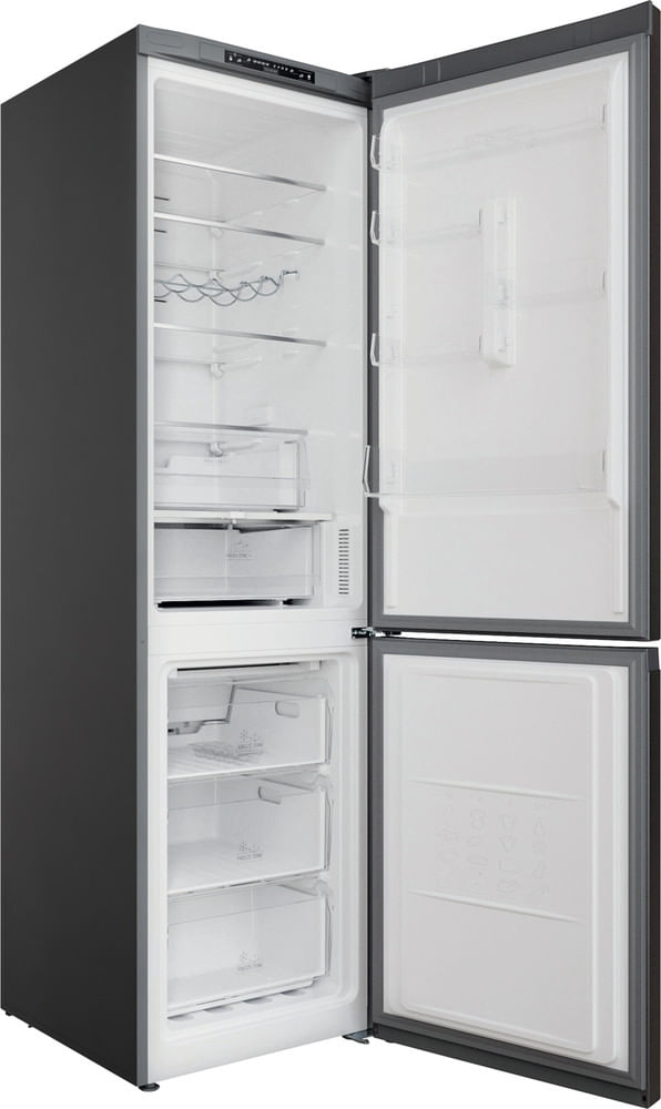 Bauknecht-Kuhl----Gefrierkombination-Standgerat-KGNF-210C2IN-Saturn-Steel-2-doors-Perspective-open
