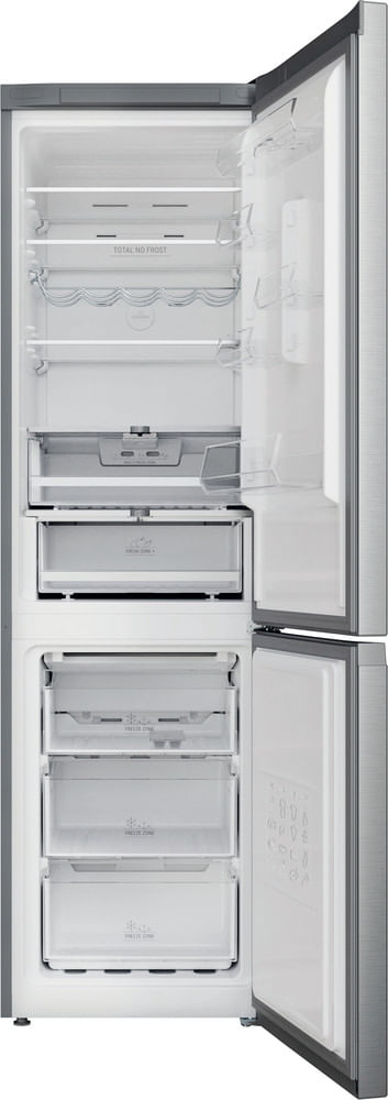 Bauknecht-Kuhl----Gefrierkombination-Standgerat-KGN-20C2EIN-Saturn-Steel-2-doors-Frontal-open