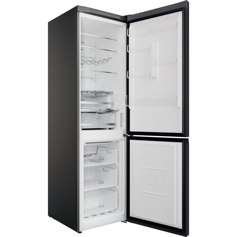 Bauknecht-Kuhl----Gefrierkombination-Standgerat-KGN-20C23SB-Silver-Black-2-doors-Perspective-open