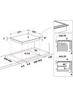 Bauknecht Kochfeld CTAR 7642 IN Schwarz Radiant vitroceramic Technical drawing