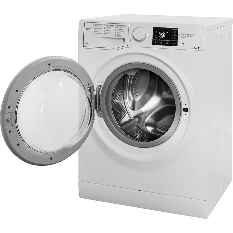 Bauknecht-Waschmaschine-Standgerat-WM-Sense-8G43PS-Weiss-Frontlader-A----Perspective-open