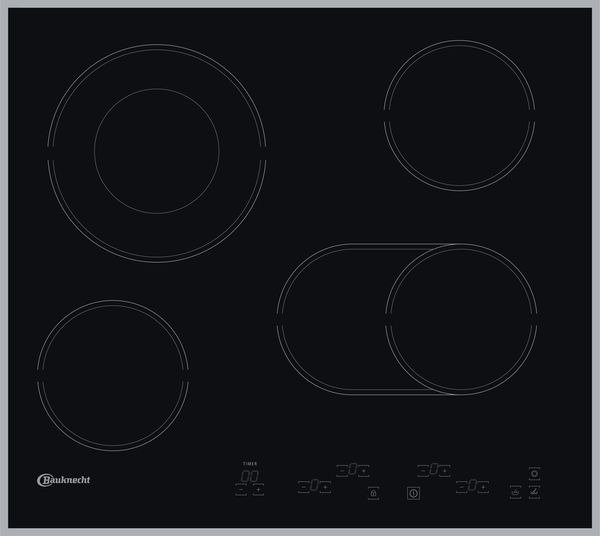Bauknecht Kochfeld CTAR 8642/1 IN Schwarz Radiant vitroceramic Frontal