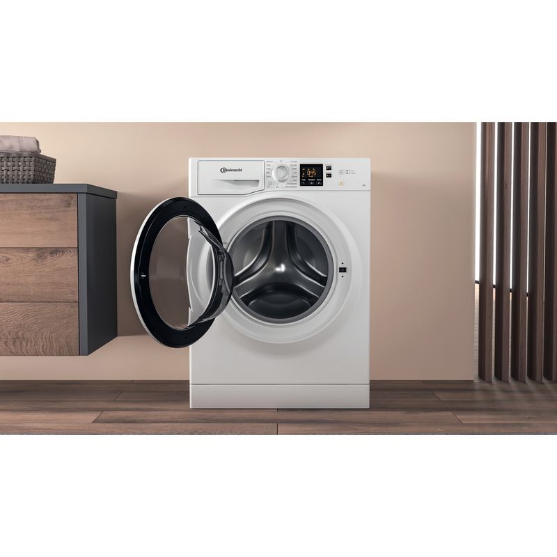 Bauknecht-Waschmaschine-Standgerat-WWA-843-Weiss-Frontlader-D-Lifestyle-frontal-open