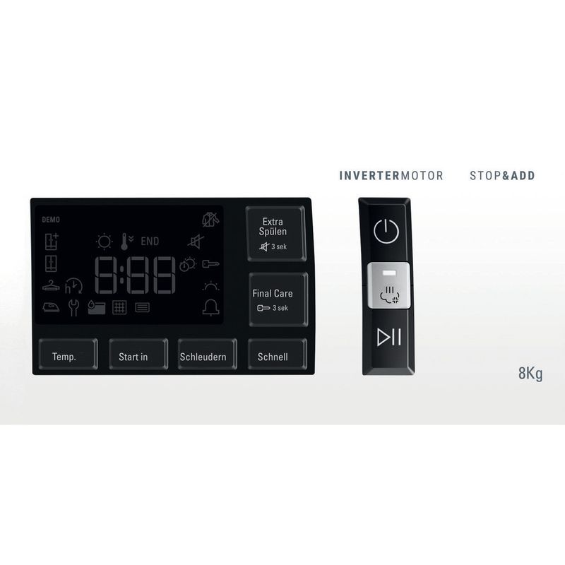 Bauknecht-Waschmaschine-Standgerat-W-Active-811-C-Weiss-Frontlader-C-Control-panel