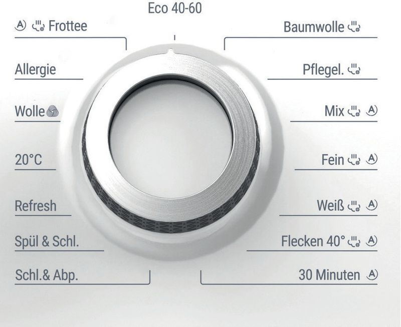 Bauknecht Waschmaschine Standgerät WM Class 823 PS Weiss Frontlader B Control panel