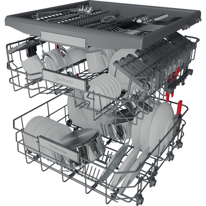 Bauknecht Dishwasher Einbaugerät OBIO PowerClean 6330 Vollintegriert (Lieferung ohne Möbelfront) D Technical Translucent