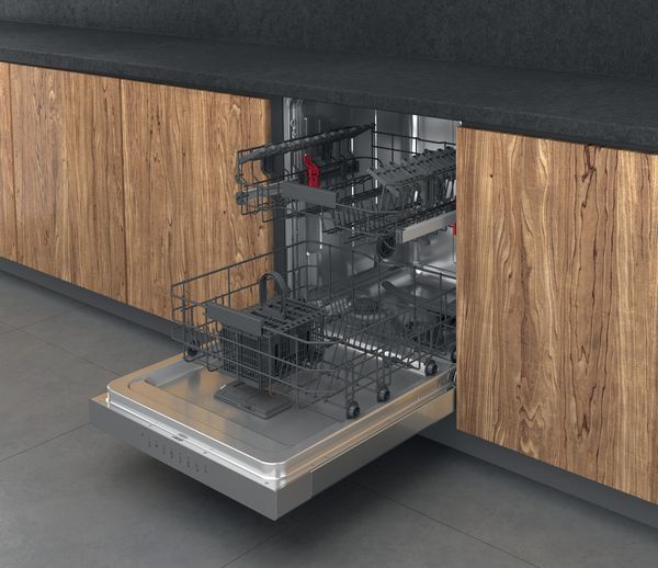 Bauknecht Dishwasher Einbaugerät OBUC Ecostar 5320 Unterbau D Perspective open