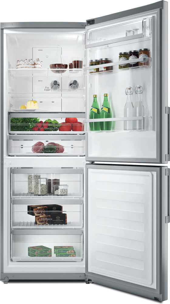 Bauknecht-Kuhl----Gefrierkombination-Standgerat-KGNXL-19-A3--IN-Optic-Inox-2-doors-Frontal-open