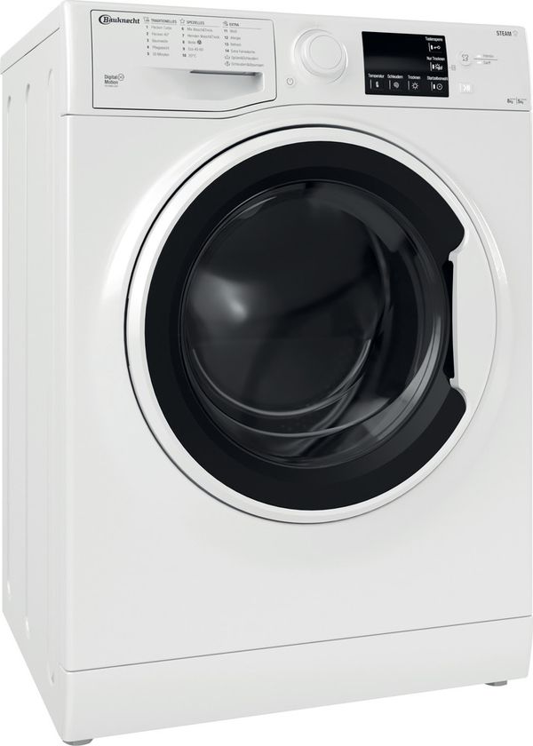 Bauknecht Waschtrockner Standgerät WD AO 8514 N Weiss Frontlader Perspective