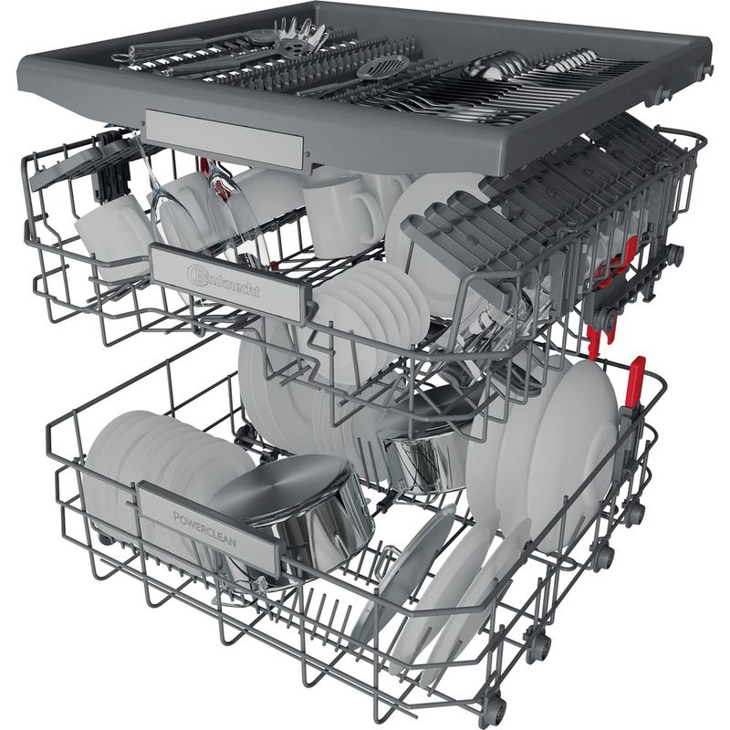 Bauknecht Dishwasher Einbaugerät BCIO 3T133 PFE Vollintegriert (Lieferung ohne Möbelfront) D Technical Translucent