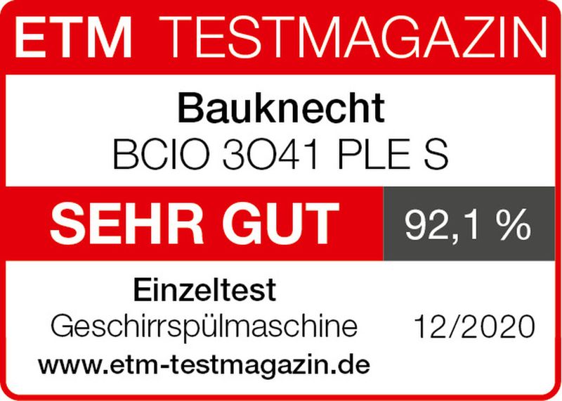 Bauknecht Dishwasher Einbaugerät BCIO 3O41 PLE S Vollintegriert (Lieferung ohne Möbelfront) C Award
