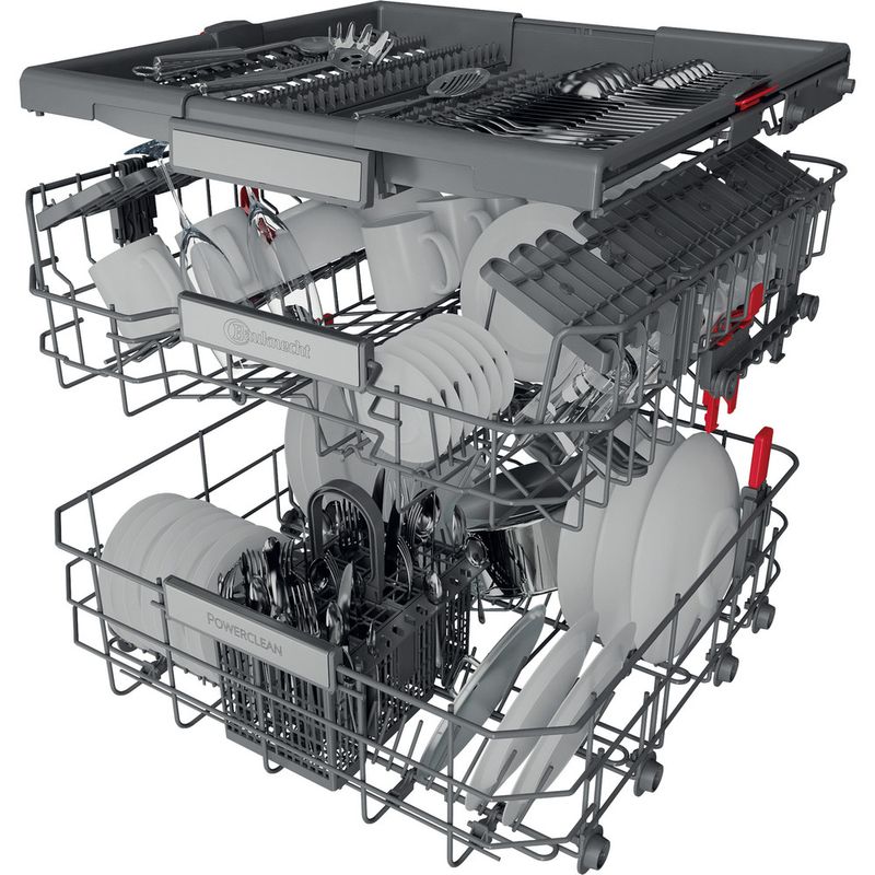 Bauknecht Dishwasher Einbaugerät BCIO 3O41 PLET S Vollintegriert (Lieferung ohne Möbelfront) C Technical Translucent
