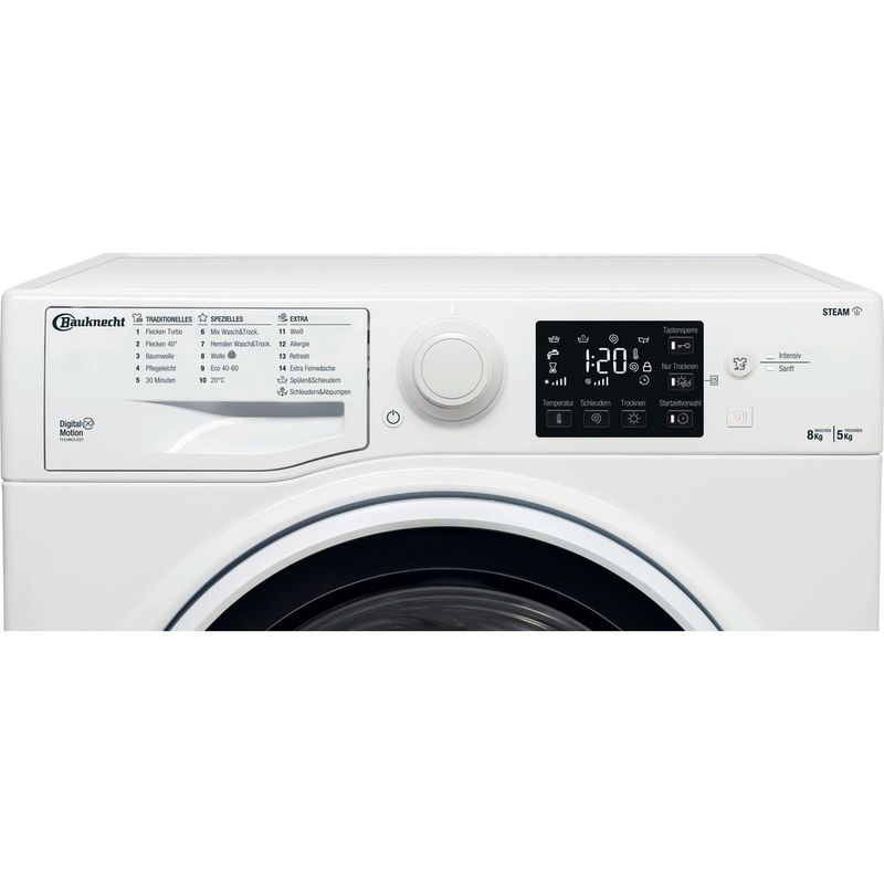 Bauknecht Waschtrockner Standgerät WD AO 8514 N Weiss Frontlader Control panel