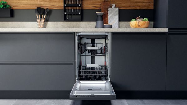 Bauknecht Dishwasher Einbaugerät BSIO 3O23 PFE X Vollintegriert (Lieferung ohne Möbelfront) E Lifestyle frontal open