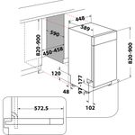Bauknecht-Dishwasher-Einbaugerat-BSUO-3O21-PF-X-Unterbau-E-Technical-drawing