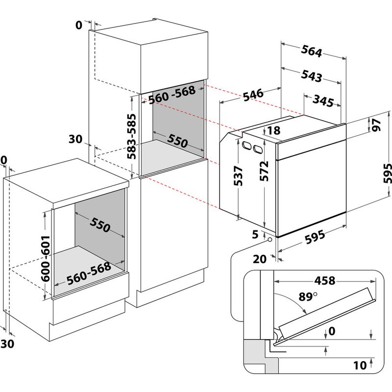 Bauknecht-Einbauherd-Backofen-Einbaugerat-BIK5-DH8FS-PT-Elektrisch-A--Technical-drawing