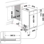 Bauknecht-Dishwasher-Einbaugerat-BSBO-3O21-PF-X-Teilintegriert-E-Technical-drawing