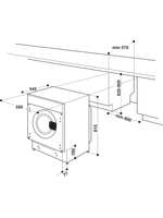 Bauknecht Waschmaschine Einbaugerät BI WMBG 71483E DE N Weiss Frontlader D Technical drawing