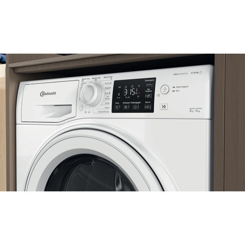 Bauknecht Waschtrockner Standgerät WT AO 86 43 N Weiss Frontlader Lifestyle control panel