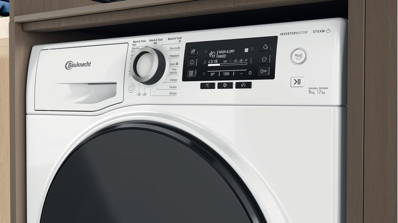 Bauknecht Waschtrockner Standgerät WATK Sense 97S 52 N Weiss Frontlader Lifestyle control panel