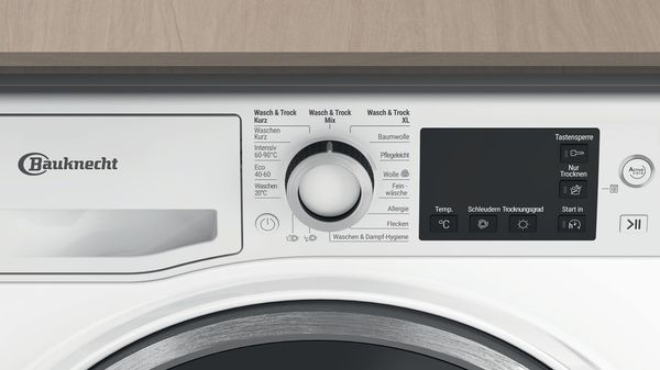 Bauknecht-Waschtrockner-Standgerat-WATK-Sense-96-41-N-Weiss-Frontlader-Control-panel